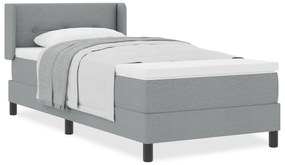 vidaXL Κρεβάτι με Βάση και Στρώμα - Ανοιχτό Γκρι - 90 x 190 εκ. - Ύφασμα