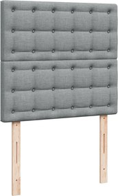 vidaXL Κρεβάτι Boxspring με Στρώμα Ανοιχτό Γκρι 90x190 εκ. Υφασμάτινο