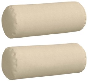 vidaXL Μαξιλάρια Στήριγμα 2 pcs Κρεμ Ø 25 x 70 cm ύφασμα