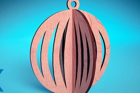 Σετ των 3 Intra απο ξύλο plywood 3mm-4mm πάχος Τρισδιάστατα χριστουγεννιάτικα στολίδια με λέιζερ | Δίασταση 8x8 cm INTRAFABR-74929472