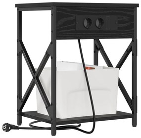 vidaXL Κομοδίνο Μαύρη δρυς 41 x 31 x 51 εκ. Επεξεργασμένο ξύλο