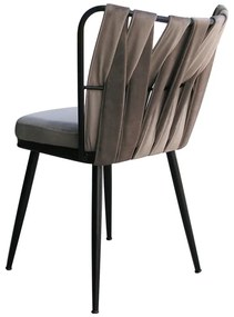 Καρέκλα υφασμάτινη KUSA 52x52x82/48 μπεζ BF-04 με μαύρο μεταλλικό σκελετό - Ύφασμα - 783-0012-A