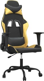 vidaXL Καρέκλα Gaming Μαύρο/Χρυσό από Συνθετικό Δέρμα