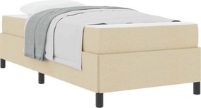 vidaXL Κρεβάτι με ελατήρια Κρεμ 90 x 190 cm ύφασμα