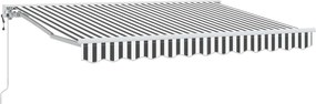 vidaXL Ηλεκτρικό Αναδιπλούμενο Σκίαστρο Γκρι και Λευκό 3 x 2,5 μ
