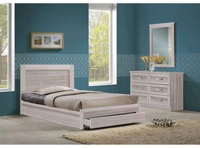 Κρεβάτι-Συρτάρι Life White Wash ΕΜ3633,5 99x207x93 Μονό Μελαμίνη