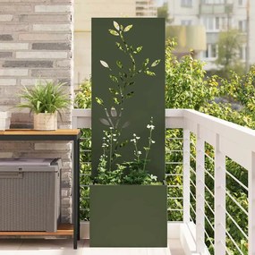 vidaXL Οθόνη Ιδιωτικότητας Κήπου Floral Λαδί 50 x 150 cm