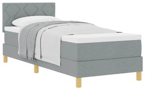 vidaXL Κρεβάτι box spring με στρώμα Ανοιχτό γκρι 80 x 200 cm ύφασμα