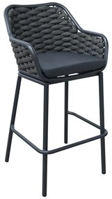 Σκαμπό μπαρ Zuki pakoworld αλουμίνιο με γκρι σκελετό και μαξιλάρι 55x54x109εκ