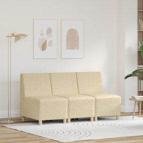 vidaXL Καθίσμα Σαλονιού 3 pcs Κρεμ 55 x 74 x 82 εκ. ύφασμα