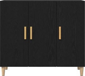 vidaXL Πλαϊνό γραφείο Μαύρη Οξυά 90 x 34 x 80 εκ. Επεξεργασμένο ξύλο