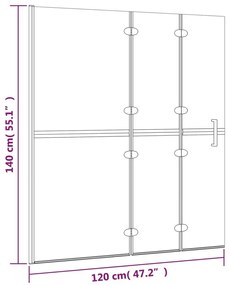 vidaXL Καμπίνα Μπανιέρας Πτυσσόμενη Λευκή 120 x 140 εκ. από ESG