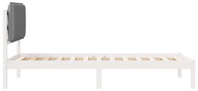 vidaXL Σκελετός Κρεβατιού με Επενδεδυμένο Κεφαλάρι Ανοιχτό γκρι