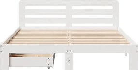 vidaXL Σκελετός Κρεβ. Χωρίς Στρώμα Λευκό 140x200 εκ Μασίφ Πεύκο