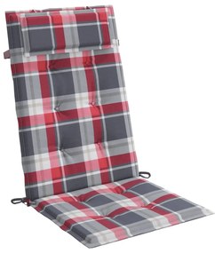 Μαξιλάρια Καρέκλας με Ψηλή Πλάτη 6 τεμ. Κόκκινα Καρό Ύφ. Oxford - Κόκκινο