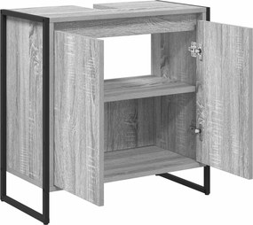 vidaXL Ντουλάπι Μπάνιου Γκρίζο Σονομα 60 x 30 x 60 cm