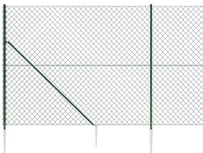 vidaXL Συρματόπλεγμα Περίφραξης Πράσινο 1,8 x 25 μ. με Καρφωτές Βάσεις