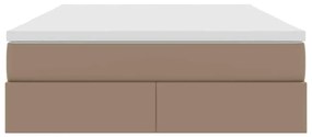 vidaXL Κρεβάτι με αποθηκευτικό χώρο και στρώμα Καπουτσίνο 140 x 200 cm