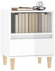 vidaXL Κομοδίνα 2 τεμ. Γυαλιστερό Λευκό 40 x 35 x 50 εκ.