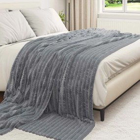 vidaXL Κουβέρτα Σκούρο Γκρι 270 x 240 cm Μαλλί