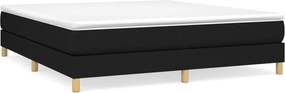 vidaXL Κρεβάτι Boxspring με Στρώμα Μαύρο 180x200 εκ. Υφασμάτινο