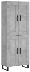 vidaXL Ντουλάπι Γκρι Σκυροδέματος 69,5x34x180 εκ. Επεξεργασμένο Ξύλο