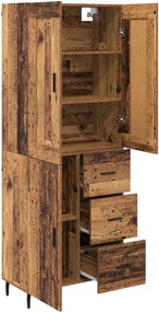 vidaXL Highboard με συρτάρι 2 pcs Παλιό ξύλο Επεξεργασμένο ξύλο