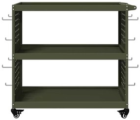 vidaXL Καρότσι εργαλείων με ράφι Λαδί 75 x 35 x 73 εκ. Κρύα χάλυβας