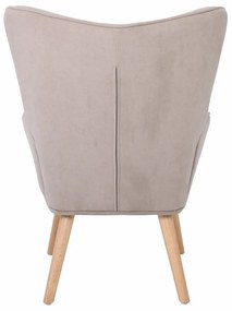 Πολυθρόνα Mesa 398, Ανοιχτό καφέ, 97x69x76cm, 11 kg, Ταπισερί, Πόδια: Ξύλο | Epipla1.gr