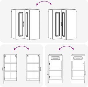 vidaXL Μονάδα κουζίνας KALMAR 8 pcs Sonoma Δρυς Επεξεργασμένο Ξύλο