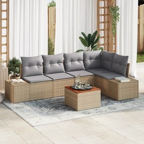 vidaXL Σετ Κήπου Σαλονιού 6 pcs Μπεζ, ανοιχτό γκρι Ράτα και Ατσάλι