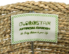 GloboStar® Artificial Garden THASSOS 20294 Διακοσμητικό Πλεκτό Καλάθι - Κασπώ Γλάστρα - Flower Pot Μπεζ με Καφέ Φ26cm x Υ24cm