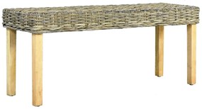 Πάγκος 110 εκ. Φυσικό Ρατάν Kubu και Μασίφ Ξύλο Μαόνι