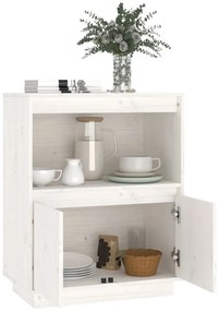 vidaXL Ντουλάπι Λευκό 60 x 34 x 75 εκ. από Μασίφ Ξύλο Πεύκου