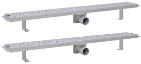 vidaXL Σιφόνια Ντουζιέρας Γραμμικά 2 τεμ. 930x140χιλ. Ανοξ. Ατσάλι