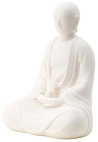 Βούδας άγαλμα διακοσμητικό καθήμενος, λευκού χρώματος - διαστάσεων 18Χ13Χ23 CM [μαρμαρόσκονη/ρητίνη]