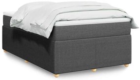vidaXL Κρεβάτι Boxspring με Στρώμα Σκούρο Γκρι 120x200 εκ. Υφασμάτινο