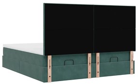 ΟΘΩΜΑΝΙΚΟ ΚΡΕΒΑΤΙ ΜΕ ΣΤΡΩΜΑΤΑ&amp;LEDS DARK GREEN 180X200CM VELVET 3314606