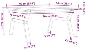 ΤΡΑΠΕΖΑΚΙ ΣΑΛΟΝΙΟΥ ΠΛΑΙΣΙΟ Υ 90X90X45ΕΚ ΜΑΣΙΦ ΠΕΥΚΟ/ΧΥΤΟΣΙΔΗΡΟΣ 3282709