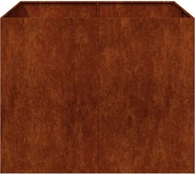 vidaXL Γλάστρα Κήπου Σκ rusty 100 x 100 x 80 εκ