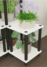 Stewehome πολυόροφος σταντ για γλάστρες διακοσμητικό ράφι φυτών από λευκό σουνταλάμ