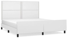vidaXL Πλαίσιο Κρεβατιού με Κεφαλάρι Λευκό 180x200 εκ. Συνθετικό Δέρμα