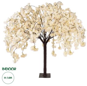 GloboStar® Artificial Garden SALMON CHERRY BLOSSOM TREE 20358 Τεχνητό Διακοσμητικό Δέντρο Σομόν Άνθος Κερασιάς Υ140cm