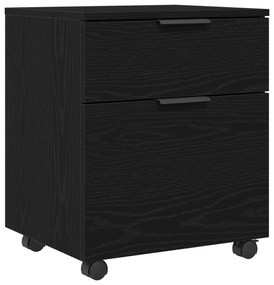 vidaXL Κινητός Φάκελος με Ρόδες Μαύρη Δρυς 45x38x54 εκ.