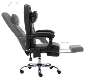 vidaXL Πολυθρόνα Γραφείου Μασάζ Μαύρη από Συνθετικό Δέρμα