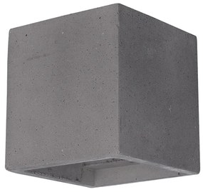 Απλίκα Τσιμέντο Επίτοιχη Up-Down 115x115xH115mm Γκρι Μονόφωτη 1xG9 Viokef Cube 4096901