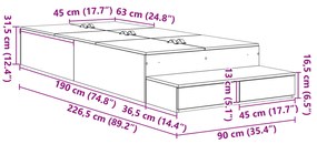 vidaXL Κρεβάτι με αποθηκευτικό χώρο Λευκό 90x190 εκ