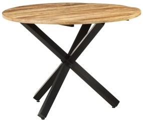 vidaXL Τραπεζαρία Στρογγυλή 100 x 100 x 75 εκ. Ακατέργαστο Ξύλο Μάνγκο