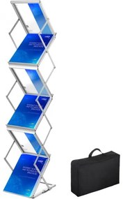 VEVOR Literature Rack, 6 Pockets, Pop up Aluminum Magazine Rack, Lightweight Catalog Holder Stand w/ Carrying Bag for Living Room, Hotel, Trade Show, Exhibition, Office