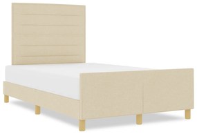 vidaXL Κρεμ Κρεβάτι 140x190 εκ Υφάσμα